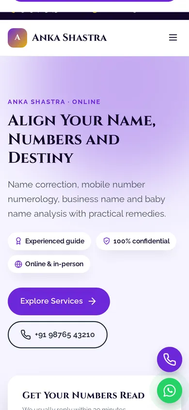 Anka Shastra template mobile preview