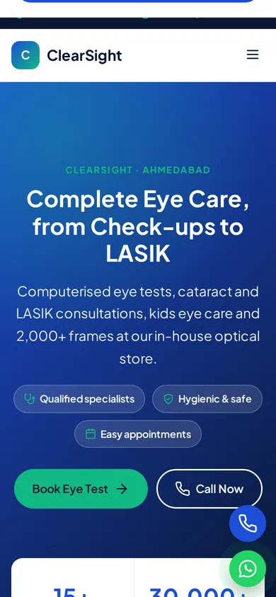 ClearSight template mobile preview