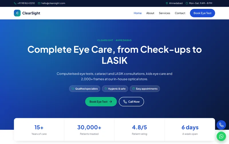 ClearSight website template preview