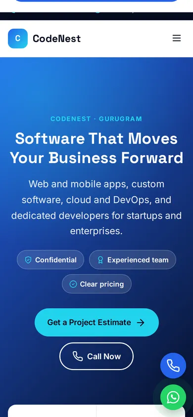 CodeNest template mobile preview