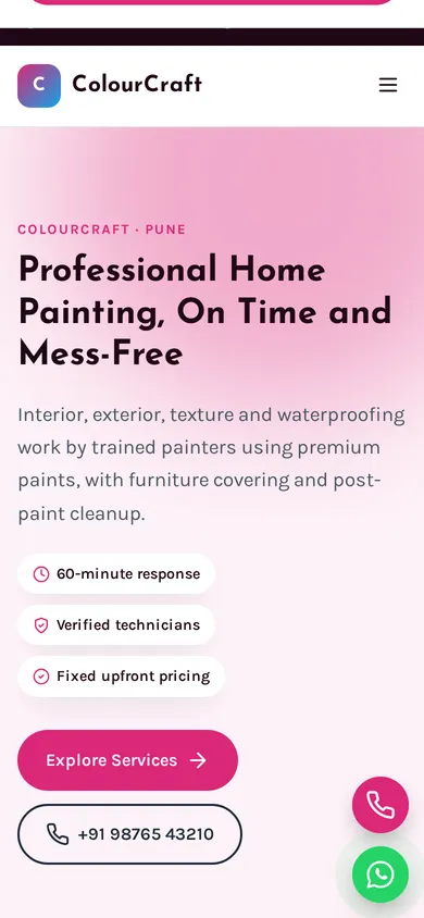 ColourCraft template mobile preview