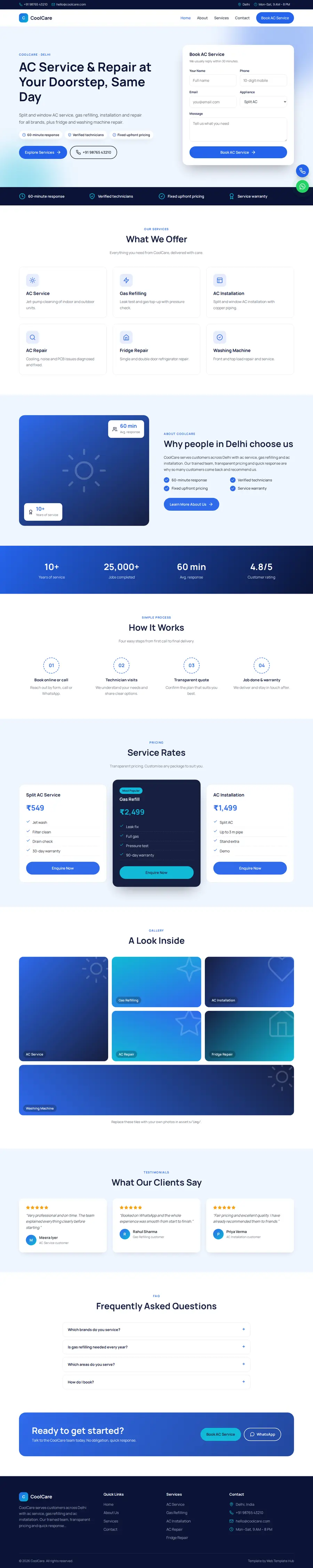 CoolCare template full homepage preview