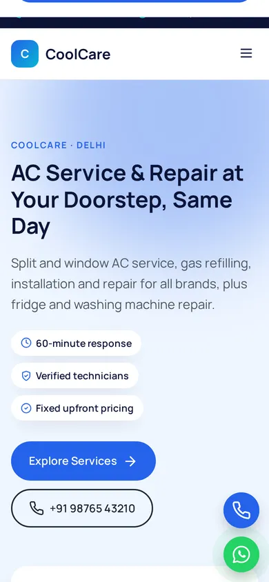CoolCare template mobile preview