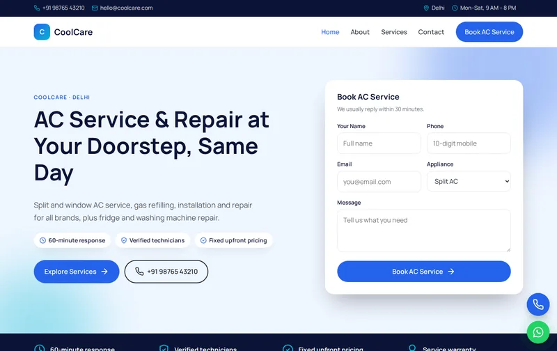 CoolCare website template preview