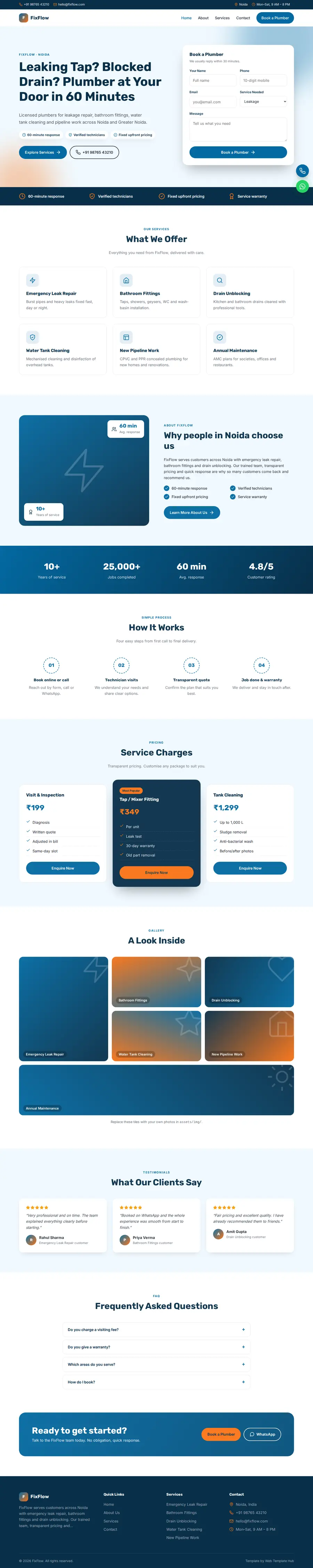 FixFlow template full homepage preview