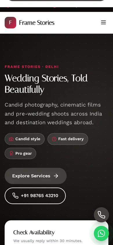Frame Stories template mobile preview