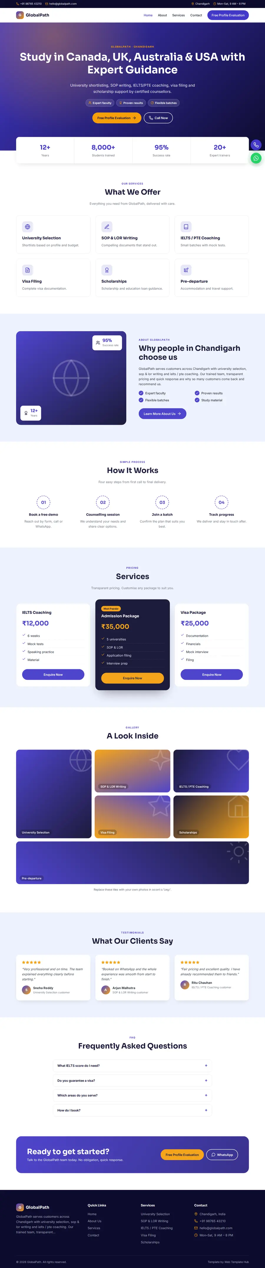 GlobalPath template full homepage preview