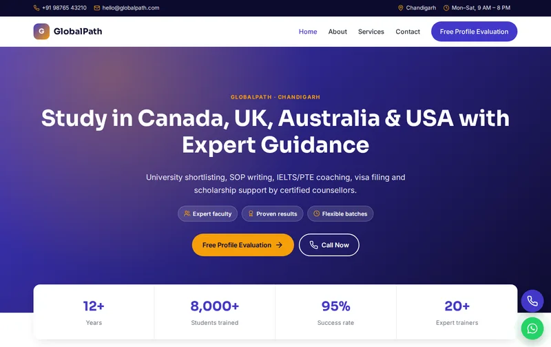 GlobalPath template desktop preview
