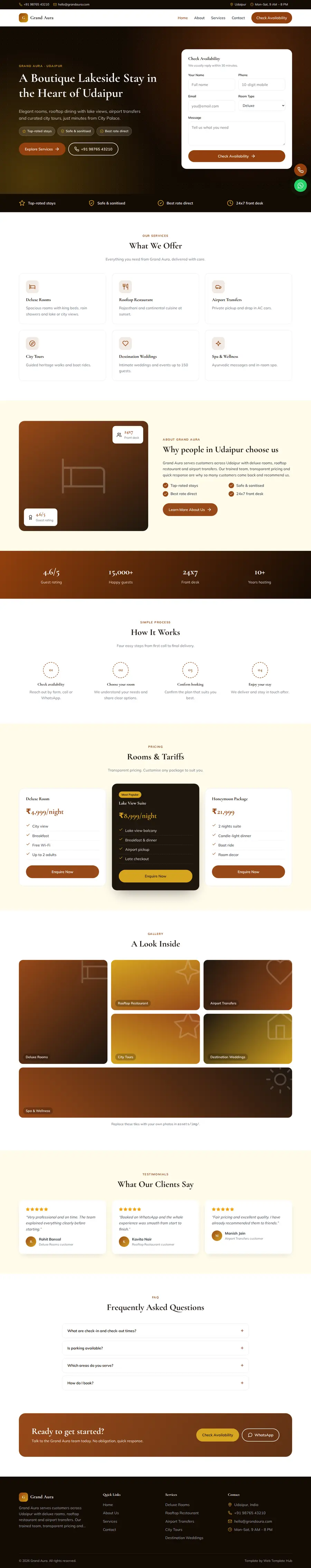 Grand Aura template full homepage preview
