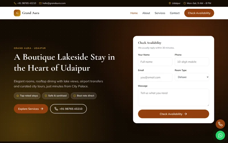 Grand Aura website template preview