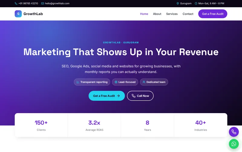 GrowthLab website template preview