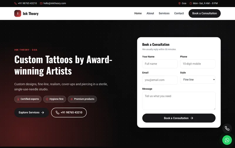 Ink Theory template desktop preview