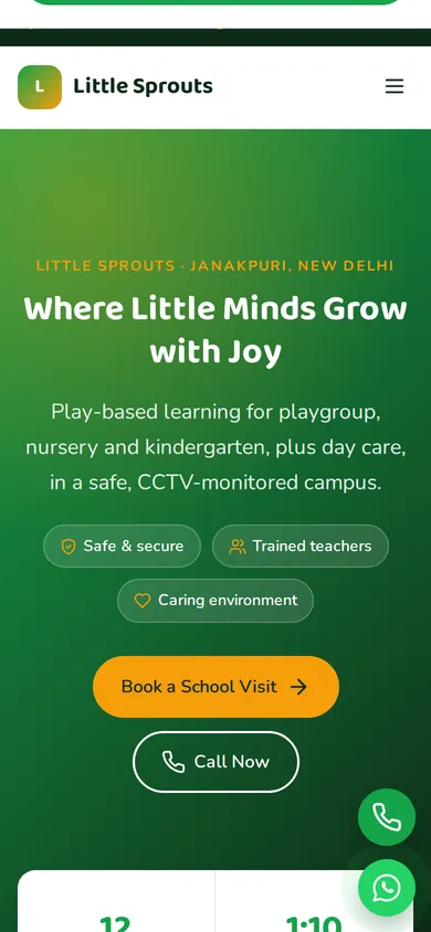 Little Sprouts template mobile preview
