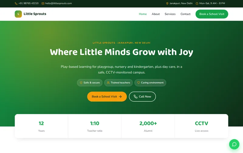 Little Sprouts website template preview