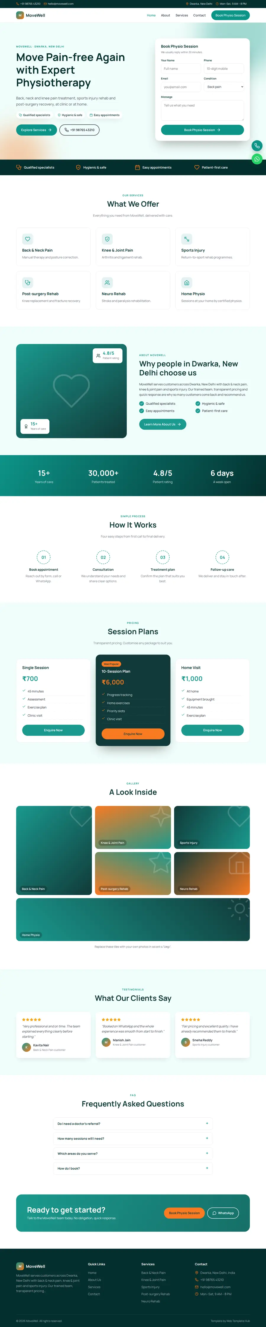 MoveWell template full homepage preview