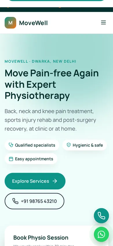MoveWell template mobile preview