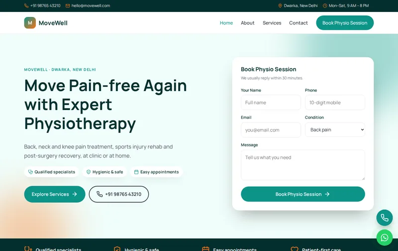 MoveWell template desktop preview