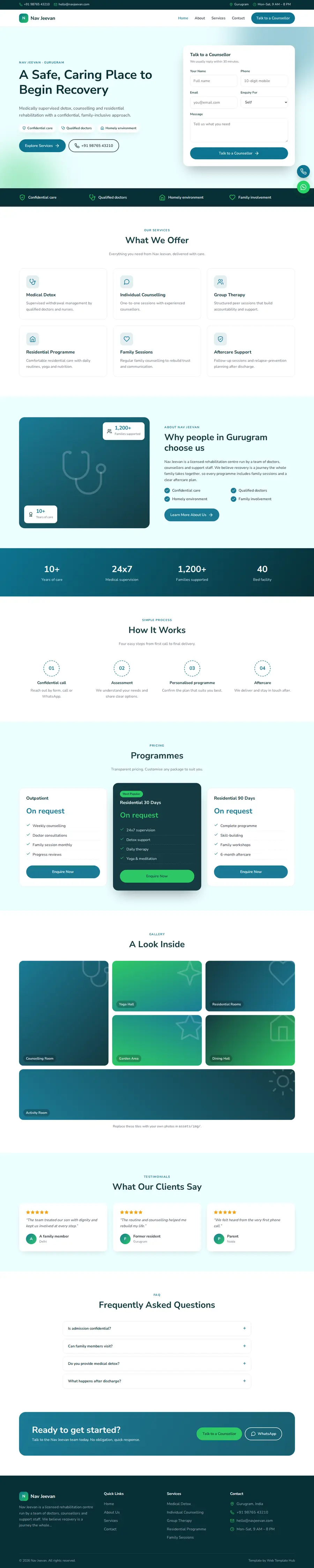 Nav Jeevan template full homepage preview