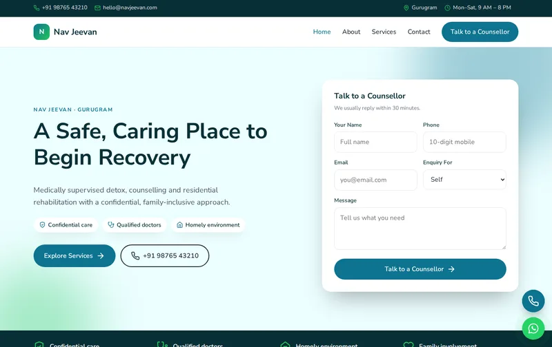 Nav Jeevan website template preview