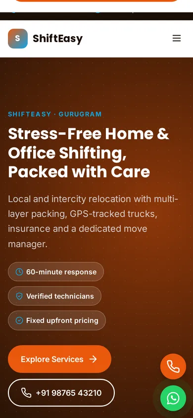 ShiftEasy template mobile preview
