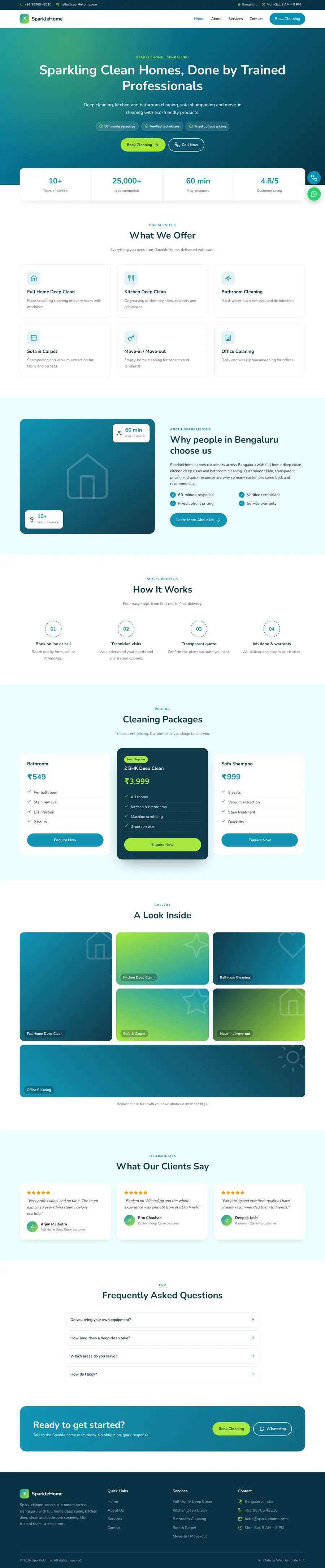 SparkleHome template full homepage preview