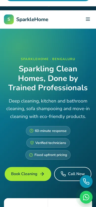 SparkleHome template mobile preview