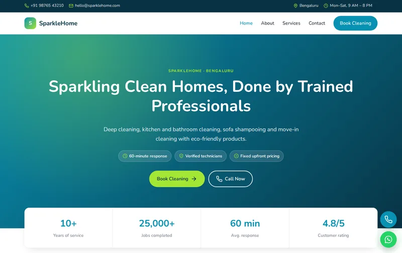 SparkleHome website template preview