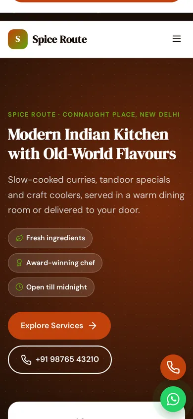 Spice Route template mobile preview