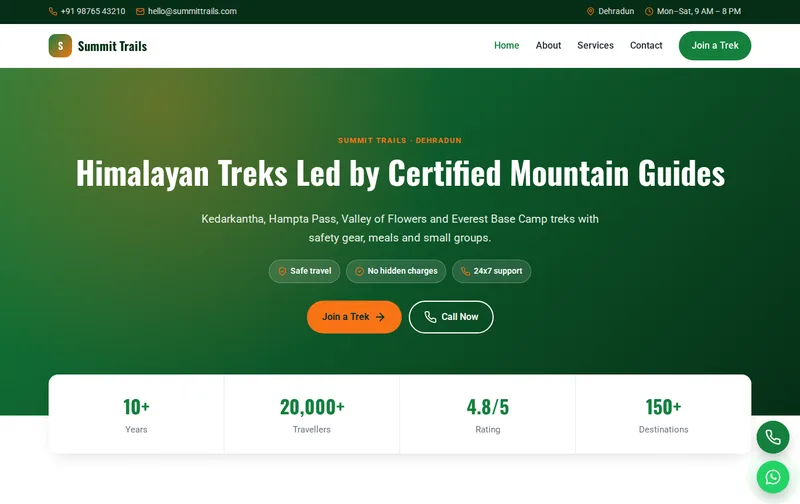 Summit Trails website template preview
