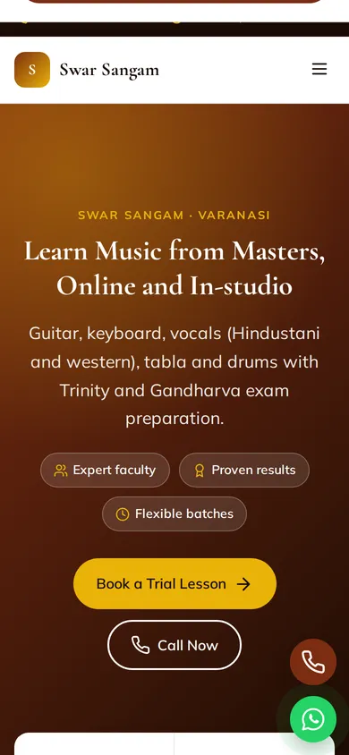 Swar Sangam template mobile preview