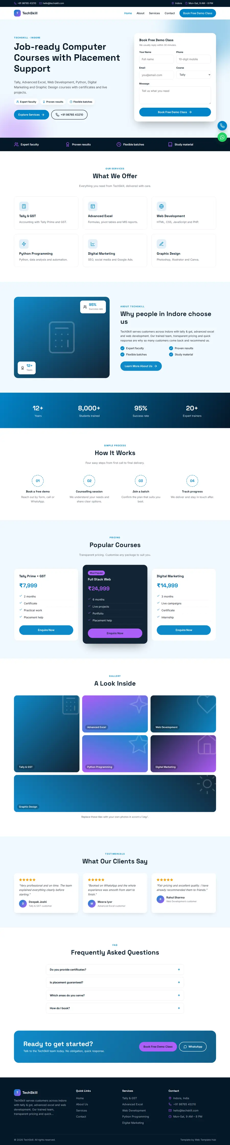 TechSkill template full homepage preview