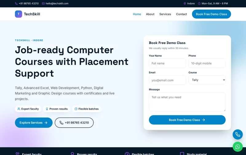TechSkill template desktop preview