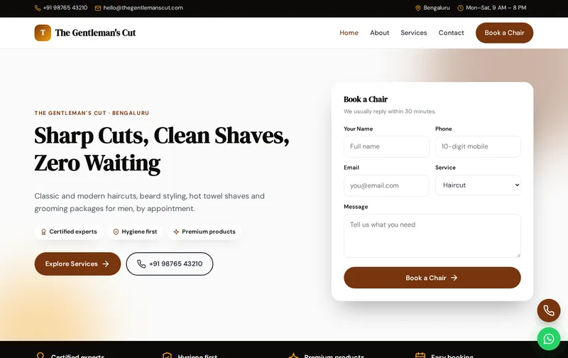 The Gentleman's Cut website template preview